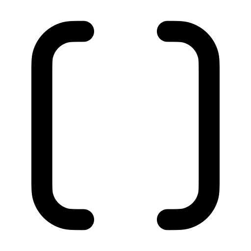 Brackets Icon in Solid Rounded style