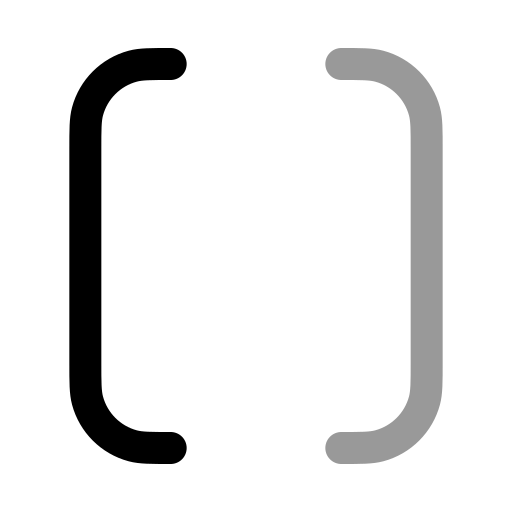 Brackets Icon in Twotone Rounded style