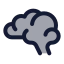 Brain icon with duotone rounded style