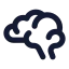 Brain icon with solid rounded style