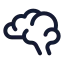 Brain icon with stroke rounded style