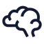 Brain icon with stroke sharp style