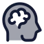 Brain icon with duotone rounded style