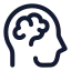 Brain icon with stroke rounded style