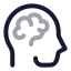 Brain icon with twotone rounded style