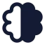 Brain icon with solid rounded style