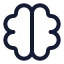 Brain icon with stroke rounded style