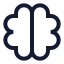 Brain icon with stroke sharp style