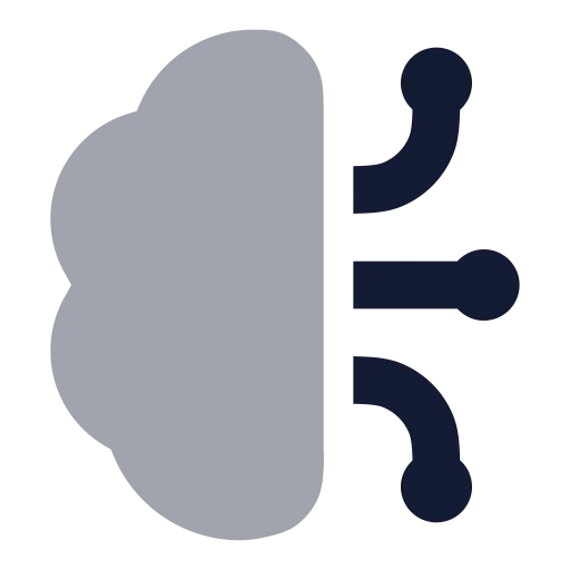 Brain Circuit Icon in Bulk Rounded style