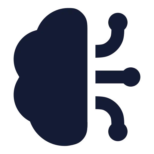 Brain Circuit Icon in Solid Rounded style