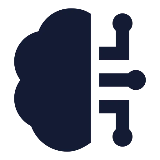Brain Circuit Icon in Solid Sharp style