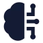 Braincircuit icon with solid sharp style