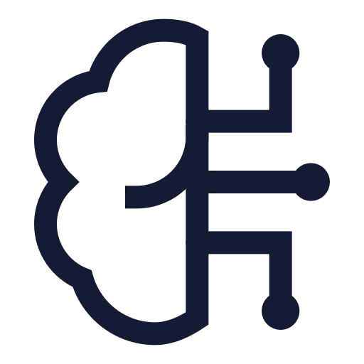 Brain Circuit Icon in Stroke Sharp style