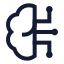 Braincircuit icon with stroke sharp style