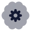 Braincog icon with bulk rounded style