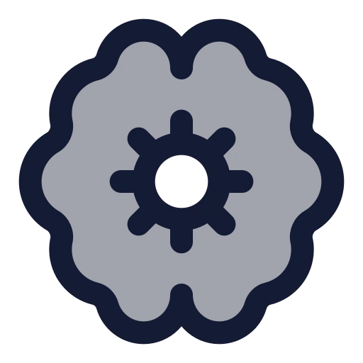 Brain Cog Icon in Duotone Rounded style