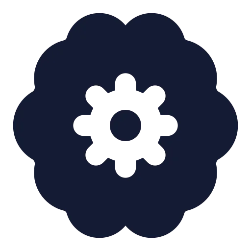 Brain Cog Icon in Solid Rounded style