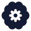 Braincog icon with solid rounded style