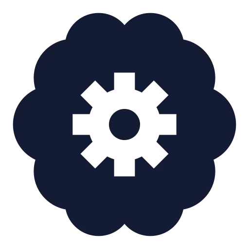 Brain Cog Icon in Solid Sharp style