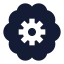 Braincog icon with solid sharp style