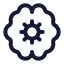 Braincog icon with stroke rounded style