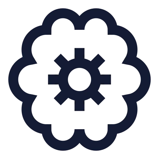 Brain Cog Icon in Stroke Sharp style