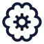 Braincog icon with stroke sharp style
