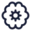 Braincog icon with stroke standard style