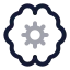 Braincog icon with twotone rounded style