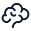 Brain icon with stroke rounded style