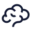 Brain icon with stroke sharp style