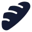 Bread icon with solid rounded style