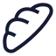 Bread icon with stroke sharp style