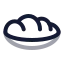 Bread icon with twotone rounded style