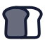 Bread icon with duotone rounded style