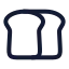 Bread icon with stroke rounded style