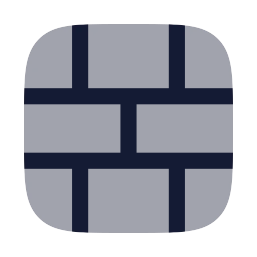 Brick Wall Icon in Bulk Rounded style