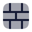 Brickwall icon with bulk rounded style