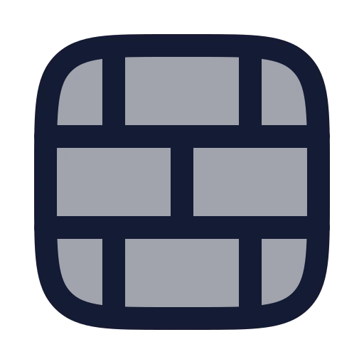 Brick Wall Icon in Duotone Rounded style