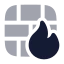 Brickwallfire icon with bulk rounded style