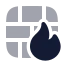 Brickwallfire icon with bulk rounded style