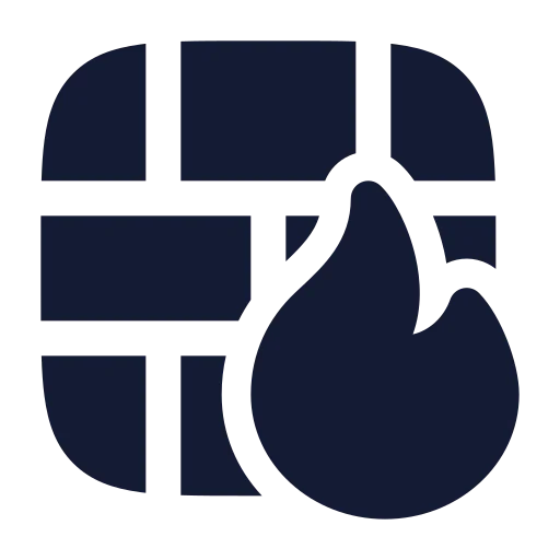 Brick Wall Fire Icon in Solid Rounded style