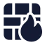 Brickwallfire icon with solid standard style