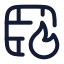 Brickwallfire icon with stroke rounded style