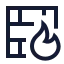 Brickwallfire icon with stroke sharp style