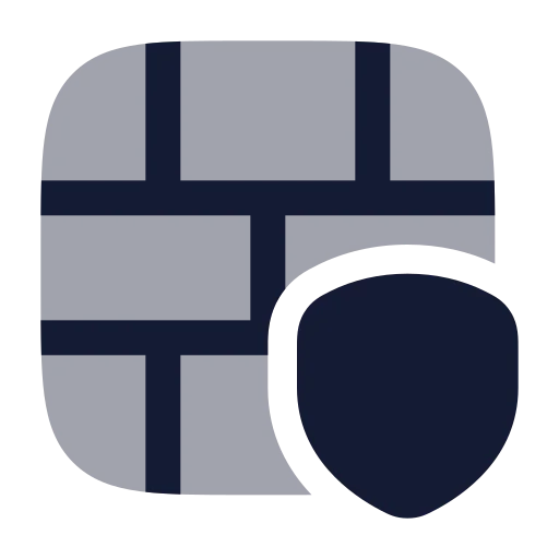 Brick Wall Shield Icon in Bulk Rounded style