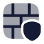Brickwallshield icon with bulk rounded style