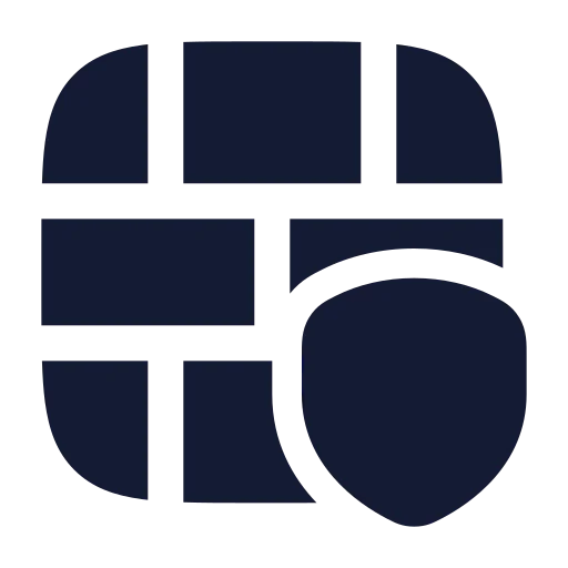 Brick Wall Shield Icon in Solid Rounded style