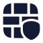 Brickwallshield icon with solid rounded style