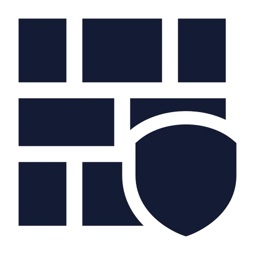 Brick Wall Shield Icon in Solid Sharp style